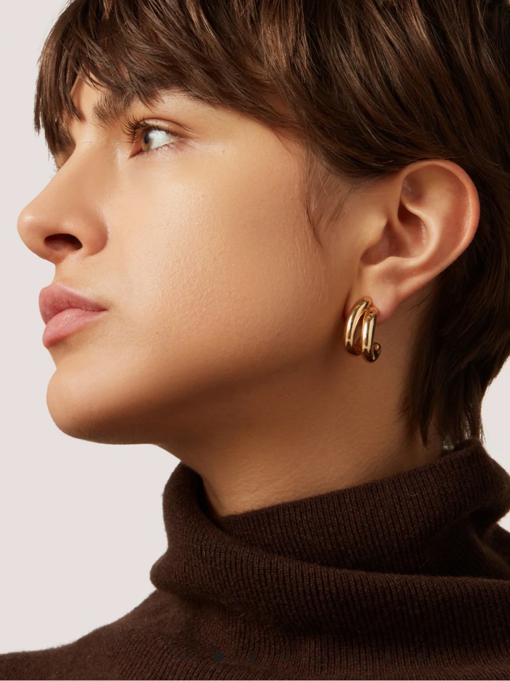 Jenny Bird Florence Gold Double Hoop Earrings - Women Jewelry - Picture 2 of 7